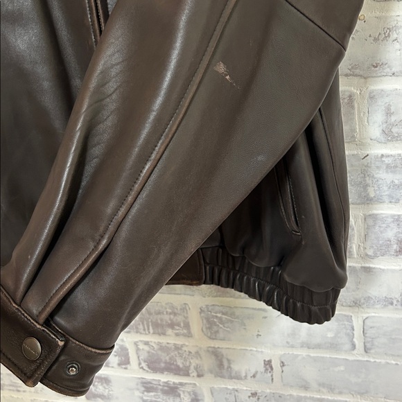 Daniel Cremieux Mens Large Lambskin Leather Zip Jacket Brown Bomber Elevated - Picture 14 of 16